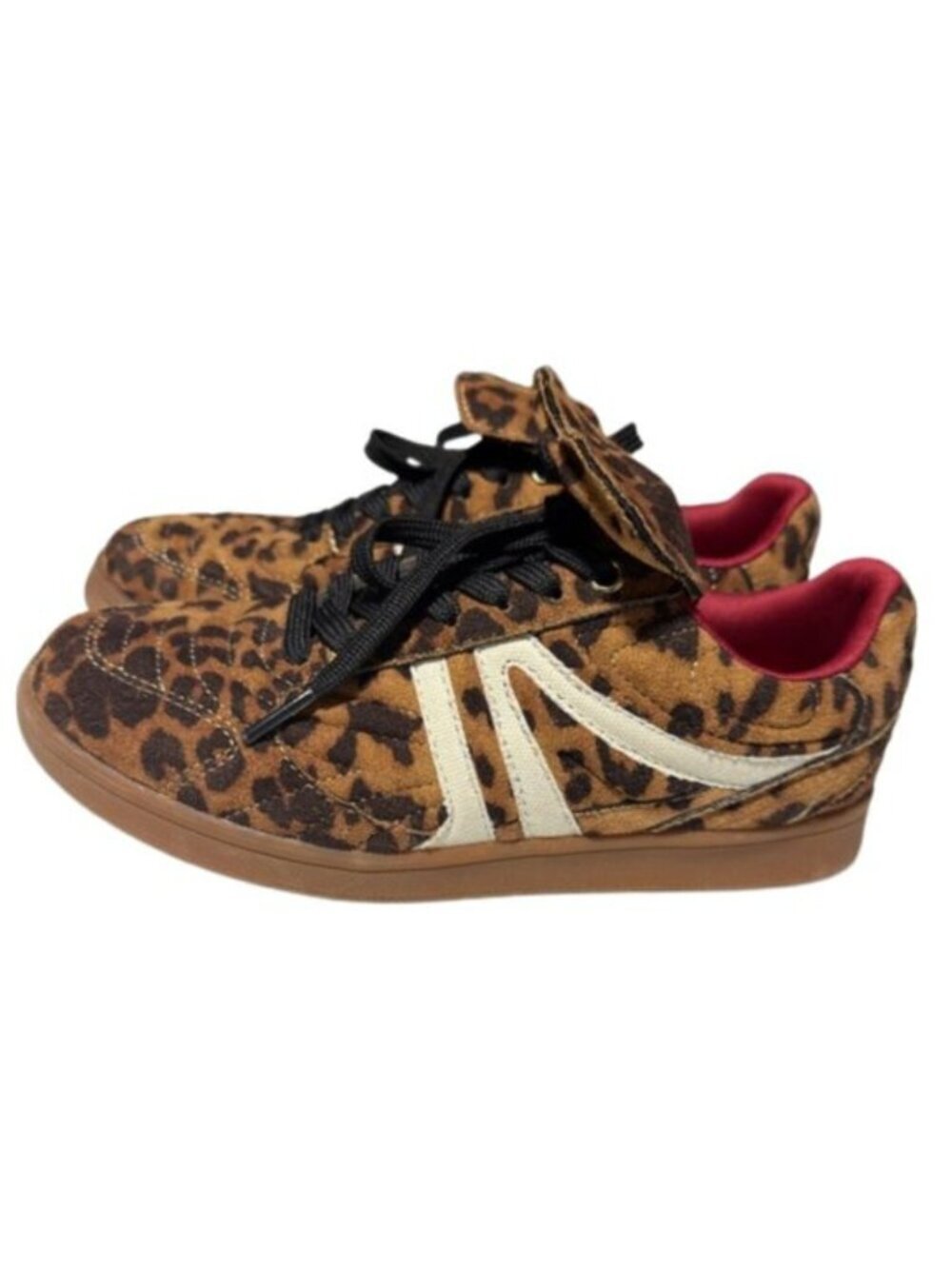 Steve Madden Verdict Leopard Print Foldover Tongue Sneakers Gum Sole Brown